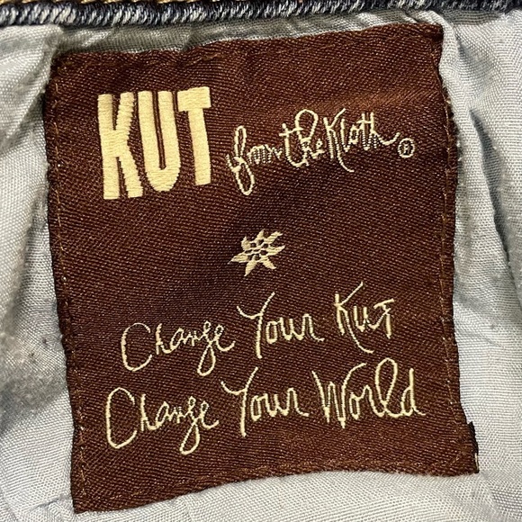 Kut From The Kloth Distressed Straight Jeans Raw Hem Size 10 - Picture 11 of 12